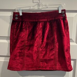 Free People red velvet mini skirt